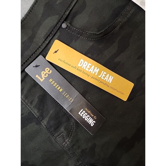 Lee Dream Jean Pull on Legging Womens 12 Forest Camo Stretch NEW - Picture 6 of 11